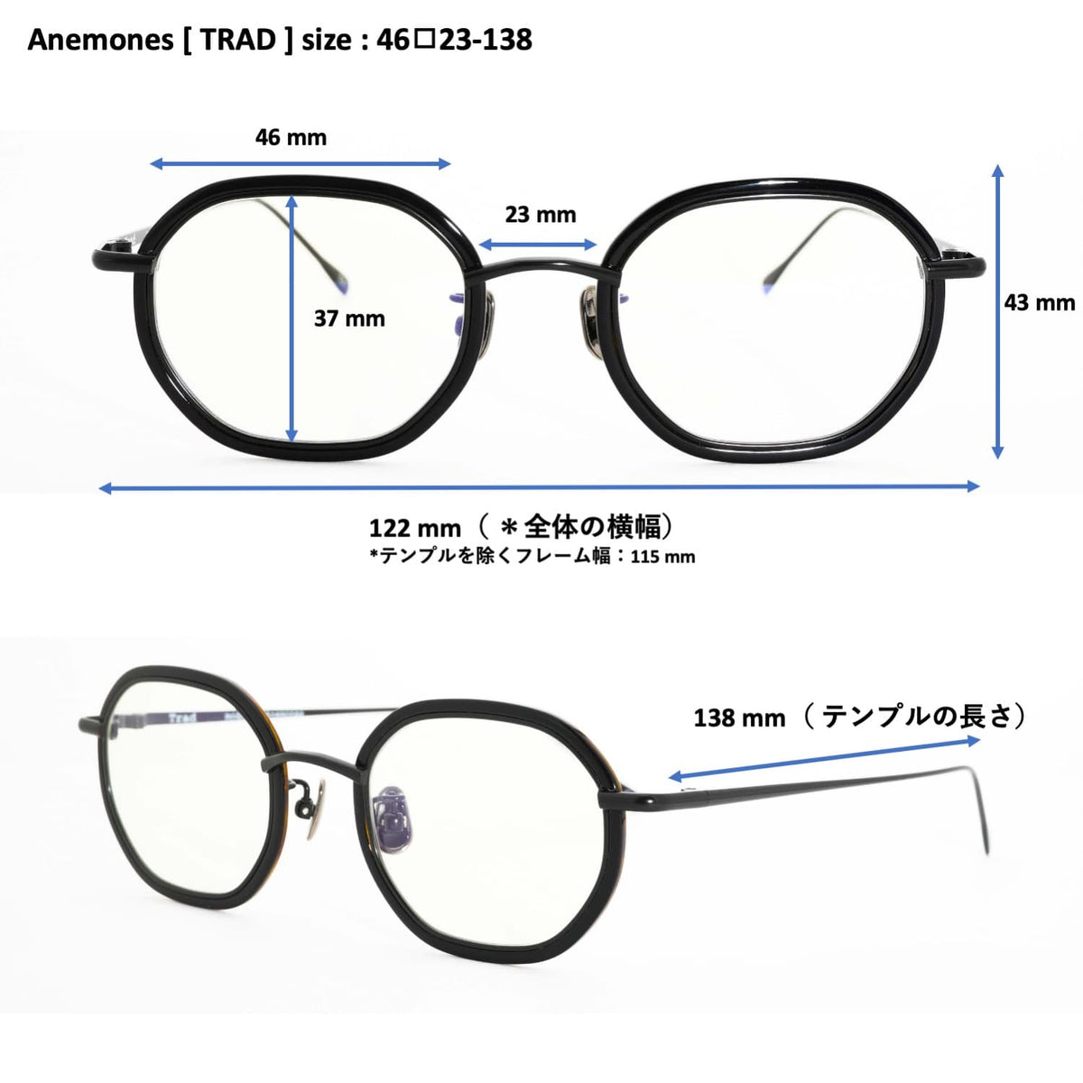 TRAD）Anemones [度なしブルーライトカットレンズ / レンズ交換可