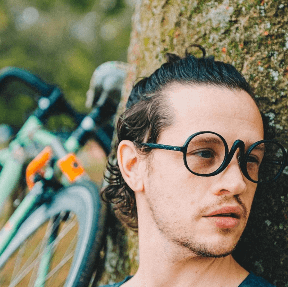 【아울렛품】Since Yesterday C3：BROWN DEMI [줄손 감기 안경 / 원형 렌즈 / 렌즈 교환 가능 / 도 없음 조광 렌즈 탑재 ]