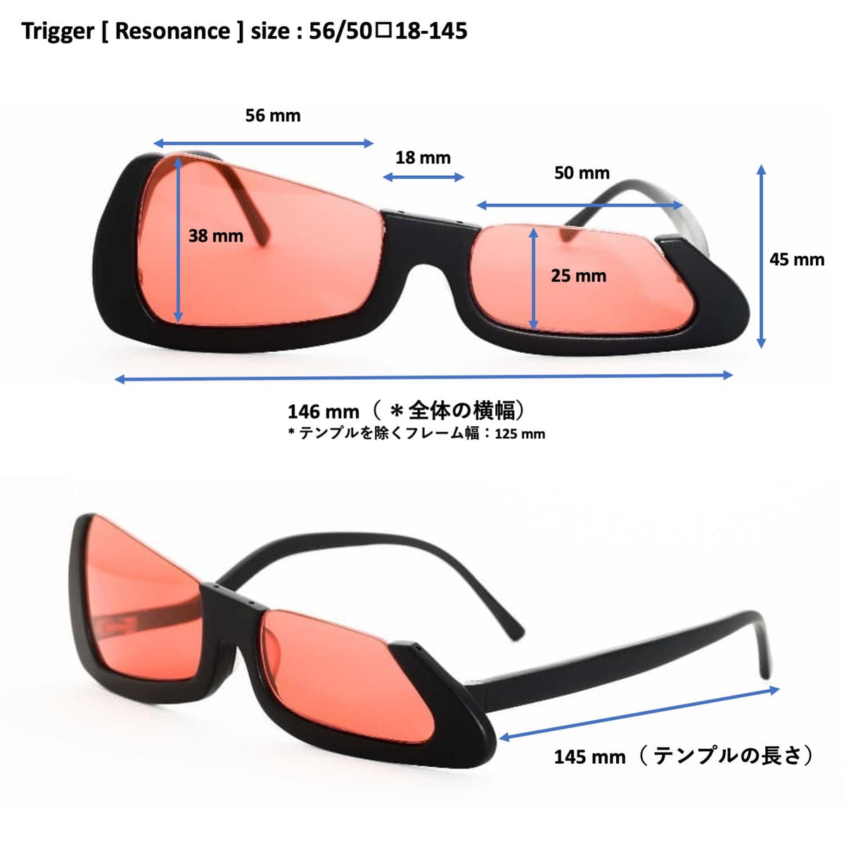 (Resonance) TRIGGER [Acetate / Sunglasses Lens / Unique Square Shape]