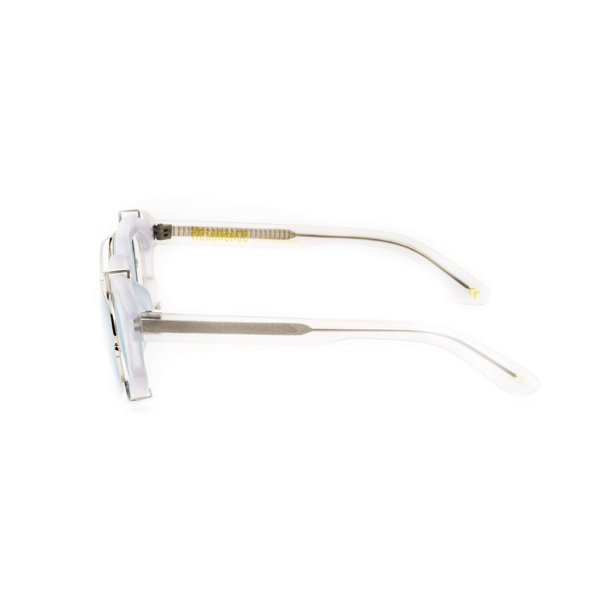 【アウトレット品】（Resonance）MINX C3：MAT CLEAR × BLUE [ ウェリントン型 / クリップオンサングラス / アセテート / レンズ交換可 ]
