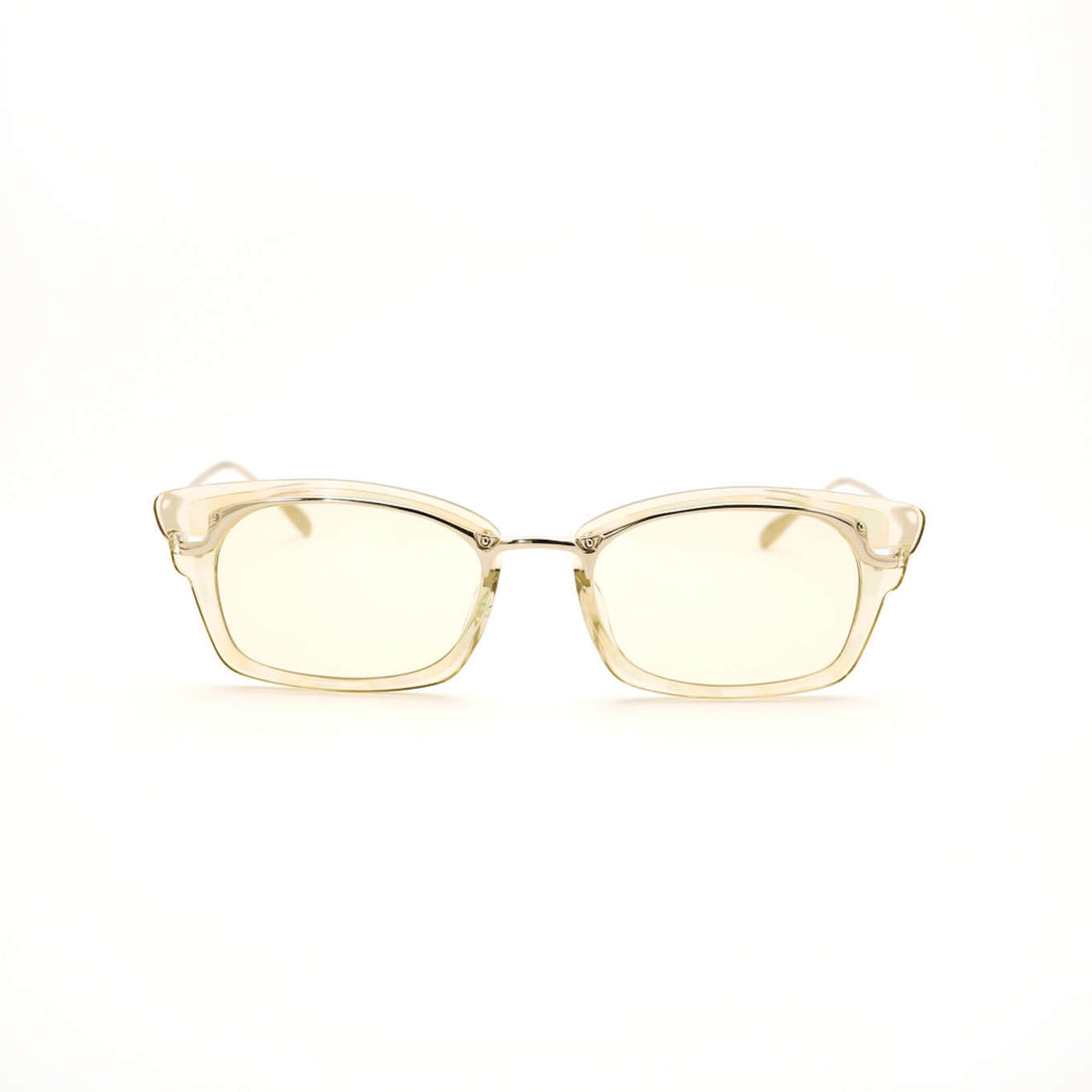 【アウトレット品】（METRONOME）Rush C4：GOLD × YELLOW DEMI × SMOKE CLEAR [ サングラスレンズ / レンズ交換可 / チタン ]