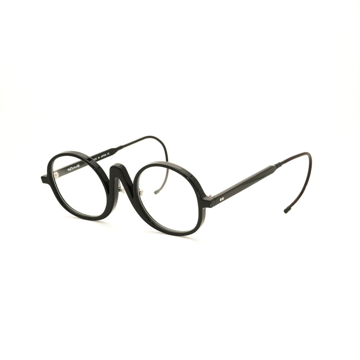 【アウトレット品】（METRONOME）Since Yesterday C2：MAT BLACK [ 大ぶりな丸型 / 縄手巻き / 度なし調光レンズ / チタン / レンズ交換可 ]
