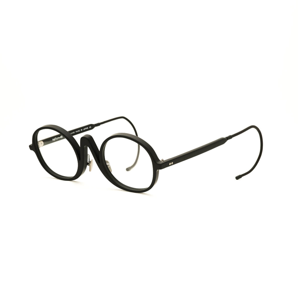 【アウトレット品】（METRONOME）Since Yesterday C2：MAT BLACK [ 大ぶりな丸型 / 縄手巻き / 度なし調光レンズ / チタン / レンズ交換可 ]