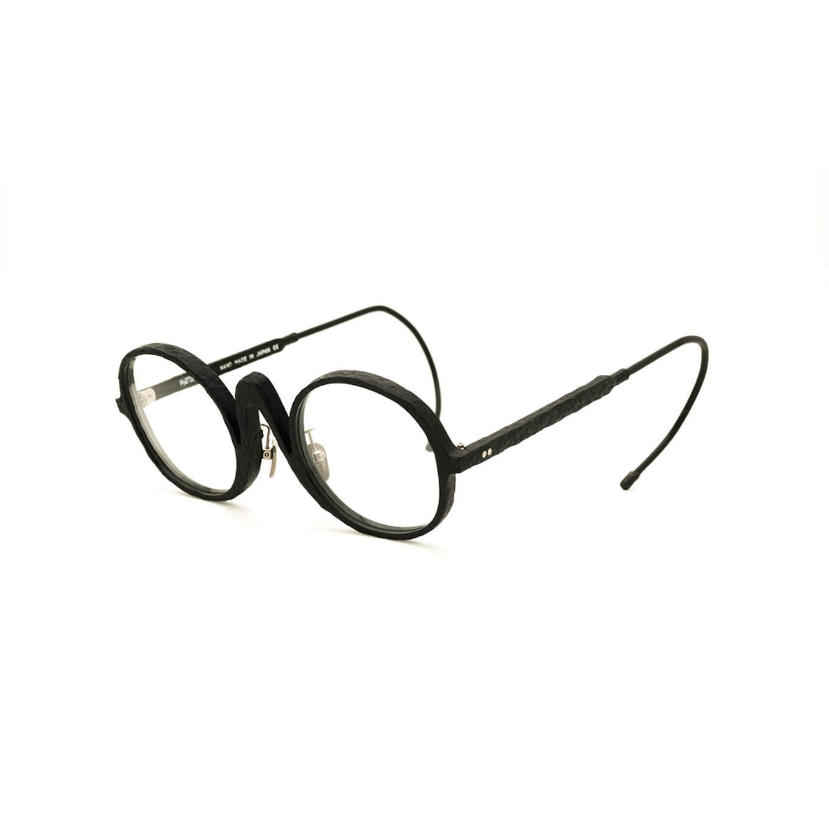 【アウトレット品】（METRONOME）Since Yesterday C2：MAT BLACK [ 大ぶりな丸型 / 縄手巻き / 度なし調光レンズ / チタン / レンズ交換可 ]