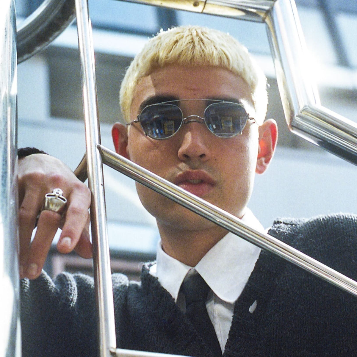 (TRAD) Gentian [Flip-up Lenses / Non-Prescription Blue Light Blocking Lenses / Interchangeable Lenses / Titanium / Rope-Wrapped or Straight Temples]