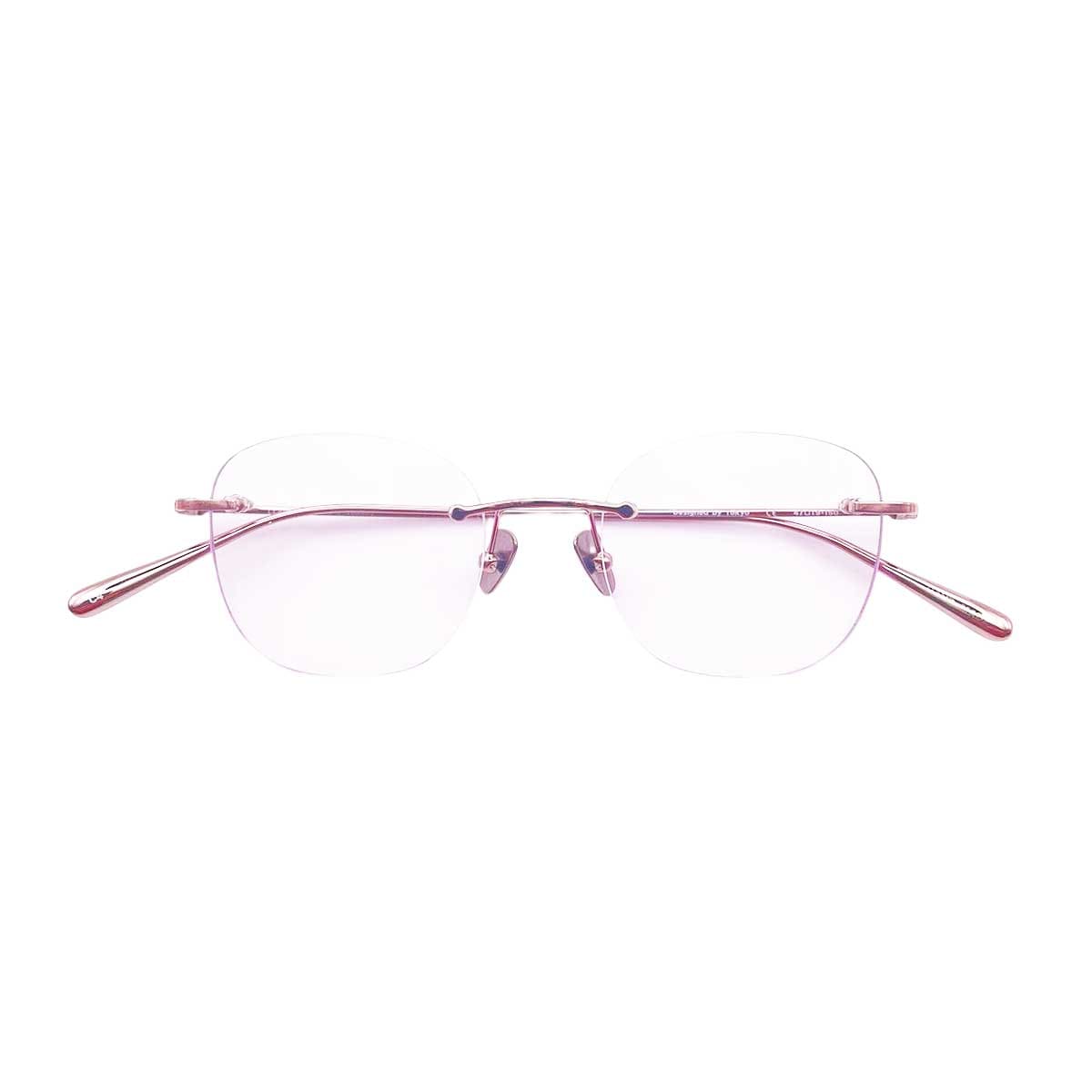 【アウトレット品】（TRAD）Teasel - Square C4：Pearl Pink [ スクエア型 / 縁なし2ポイント / チタン ]