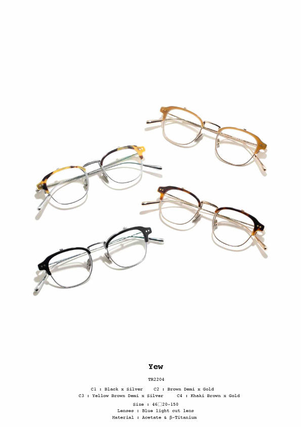 【アウトレット品】（TRAD）Yew [ ブロー型 / 跳ね上げレンズ / チタン / レンズ交換可 ]